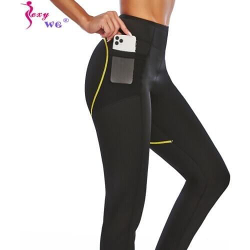 SEXYWG Sports Legging Yoga Pants Women Neoprene Sauna Sweat Suit Body Shaper Slim Waist Trainer Warming Trouser Control Panties