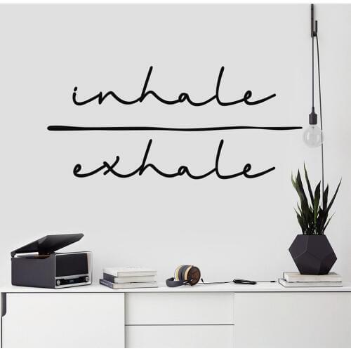 Inhale Exhale Wall Art Sticker Home Decor Living Room Removable Vinyl Wall Decals Bedroom Self Adhesive Wall Paper Decal G489