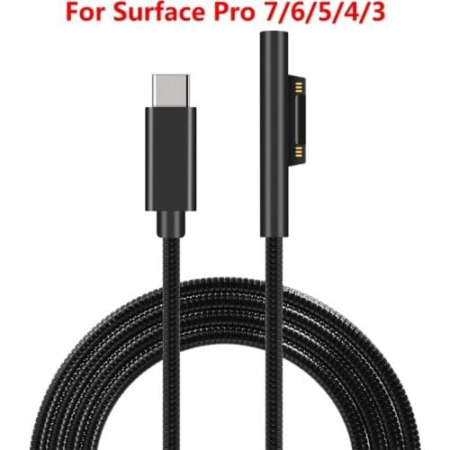 Type-C Power Charger Pd Fast Charging Cable for microsoft- Surface Pro 3 4 5 6 7