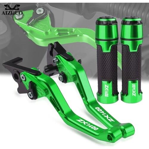 ZX-14R Motorcycle CNC Short Brake Clutch Levers Hand Grips Handlebar FOR KAWASAKI ZX1400 ZX14R ZZR 1400 2006-2016 2015 2014 2013
