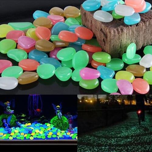 10Pcs Fish Tank Aquarium Decoration Luminous Garden Landscaping Ornament Artificial Noctilucent Stone Light-emitting Pebble