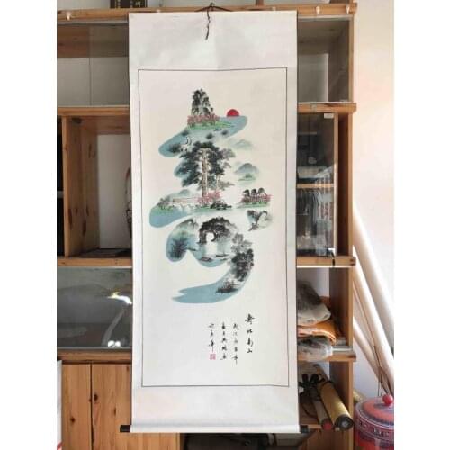 170CM large -TOP COOL the elderly gift Decorative painting Longevity pine SHOU landscape FENG SHUI chinese painting art