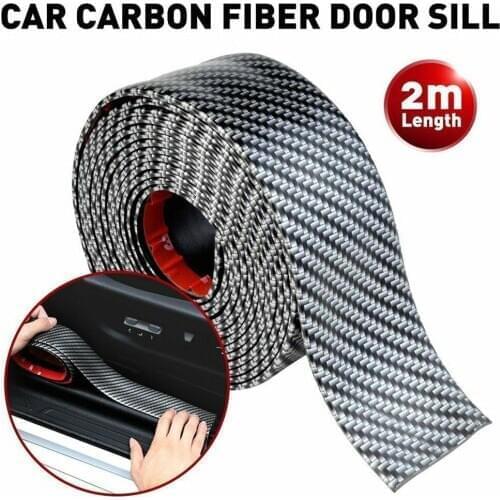2m 3cm Universal auto Car Sticker 4D Carbon Fiber Rubber Sill DIY Edge Door product car Protector Guard styling C4E0