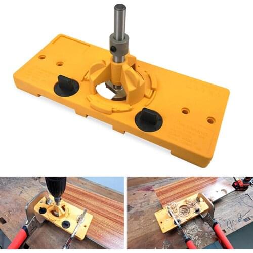 35mm Cup Style Hinge Boring Jig Drill Guide Locator Set Pocket Door Hole Template Set DIY Woodworking Tool Wood