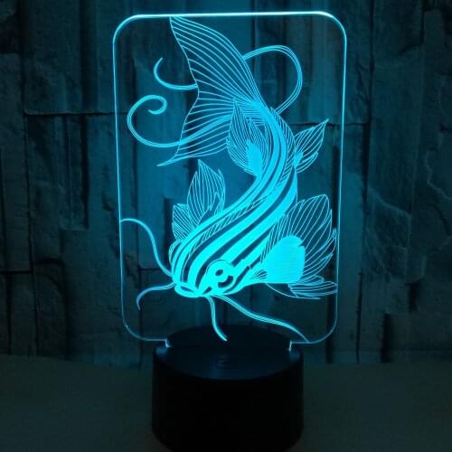 7 Color Changing Fish 3D led Lamp USB Touch Button Night Light Amazing Gifts for Kids Home Bedroom Decoration