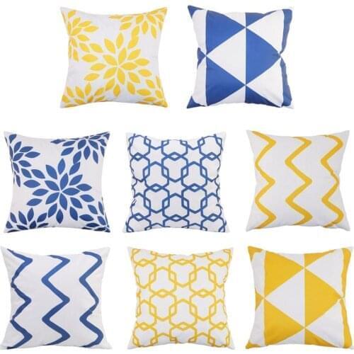 4pcs/set Sofa Decorative Pillow Case Printing Waterproof Patio Garden Bench Cushion Covers Outdoor Zippered Cushion Pillowcase