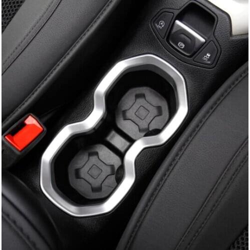 ABS Plastic For Jeep Renegade 2015 2016 2017 Accessories Car Front water cup frame decoration strip cover trim Car Styling 1pcs