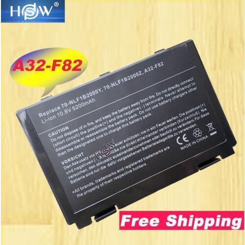 K50in 6 Cell Battery Pack For Asus K40 F82 A32 F52 K50 / K60 L0690L6 A32-F82