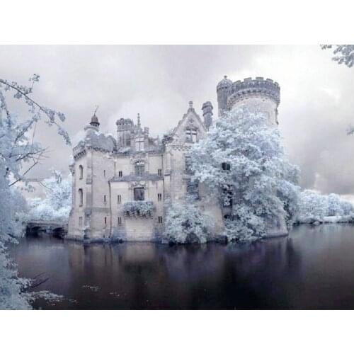 DIY Diamond Embroidery Ice Castle Diamond Painting Crystal Mosaic Cross Stitch 5D round Rhinestones Pattern Home Decoration