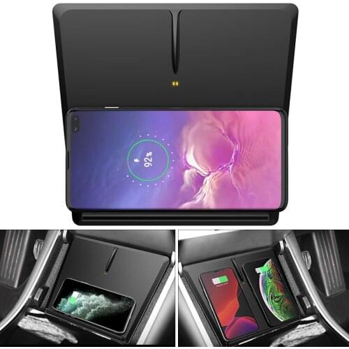Wireless Charger 10W Fast Charge Car Charging Pad Wireless Charging Pad Smartphone Charging for Tesla Model 3/Y