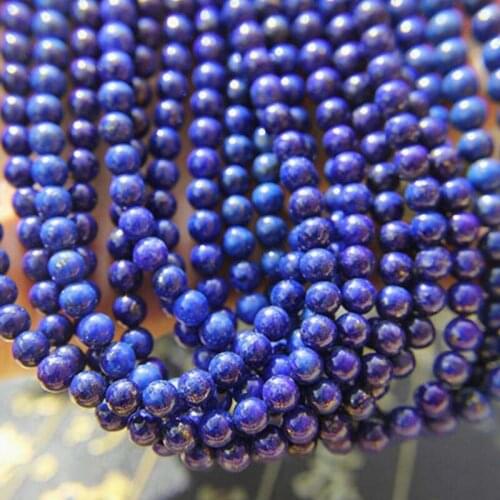 Grade A Natural Blue Lapis Lazuli Stone Beads 4 5 6 7 8 9 10mm Round Smooth Space Gem Stone for DIY Jewelry Necklace Accessories