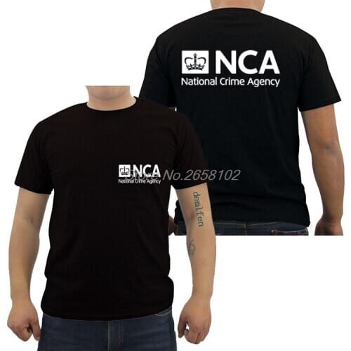 Hot Sale Fashion New NCA National Crime Agency United Kingdom Britains FBI Police Cops T Shirt Mens Cotton Tee Cool Shirt