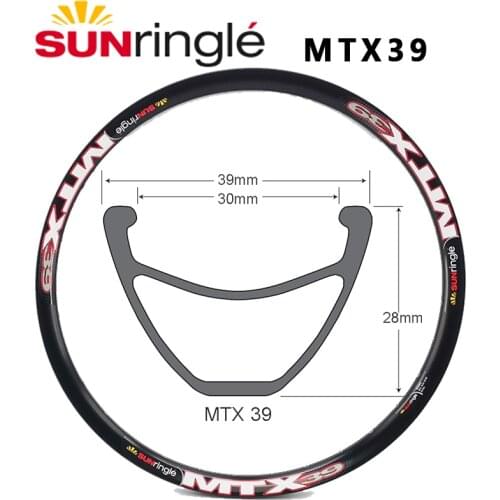Sun ring Mtx33 MTX39 rim high strength rim DH fr am rim 32 holes Hoops 26in 27.5in black MTB Mountain bike rim