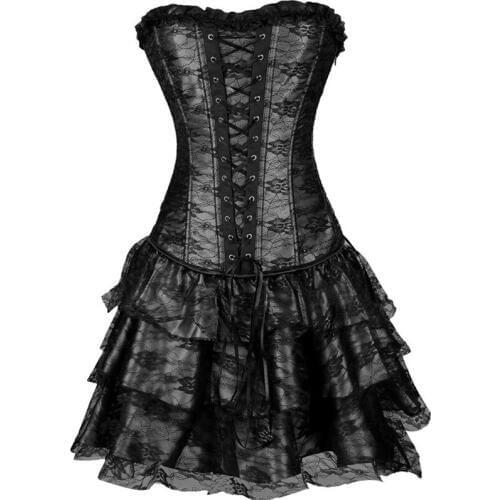 Lace Gothic Corsets Layered Lace Up Corsets There Pieces Outfit