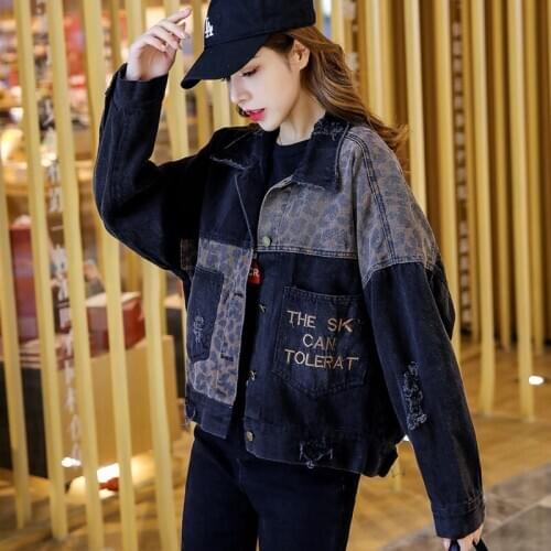 Fashion Black denim jacket women 2020 new yykl spring autumn tide bf Korean loose short denim short coat female 83a