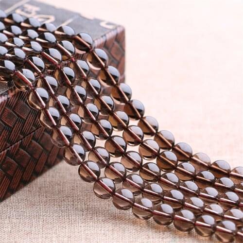 Grade AA Natural Smoky Quartz Beads 4mm-18mm Smooth Polished Round 15 Inch Strand CJ02