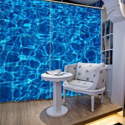 NoEnName_Null Lifelike Sparkling Sea 3D Printing Curtains Beautiful Curtains full Shade Bedroom Living Room Curtains CL-031