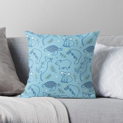 Adorable Aussie Critters - Australian Animals Throw Pillow Cushion Cover Polyester Throw Pillows Case On Sofa Home Decor