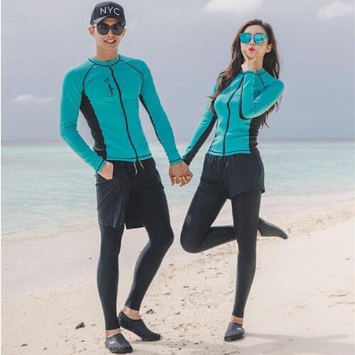 Couple Rash Guards Diving Suit Swim Shorts For Women Surf Top Rashguard Rushguard Surfing Clothing Men Separated Couples Garment