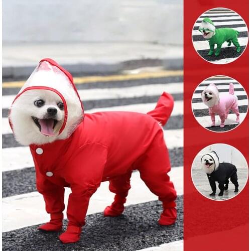 All Inclusive Raincoat Shoes Pet Cat Dog Four Legs One Piece Waterproof Self Teddy Bichon Supplies Go Out Lawn