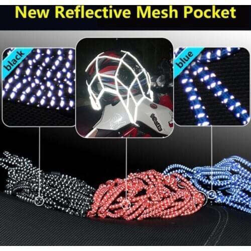 40x40cm 3 Colors Reflection Motorcycle Cargo Net Motorcycle ATV Luggage Storage Organizer Net Motorcycle Accessories Dropship
