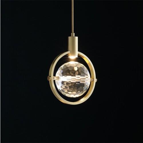 Nordic crystal Pendant lights bedroom Lamp LED light luxury Living room decor copper Chandelier indoor lighting Kitchen fixture