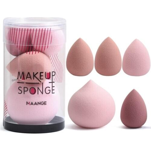 MAANGE 5 Pcs Beauty Make Up Sponge Puff Wet and Dry Use Soft Touch NON-LATEX Powder Foundation Cosmetic Tools Accessories