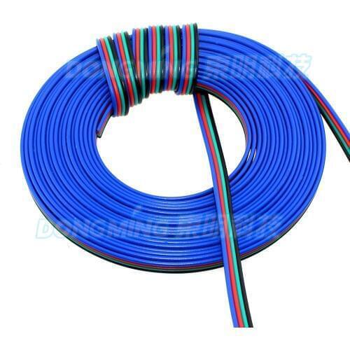 50m Led cable 4pin electric wire PVC insurated Cable wire for led strip 4 pin tinned copper cord extension connector