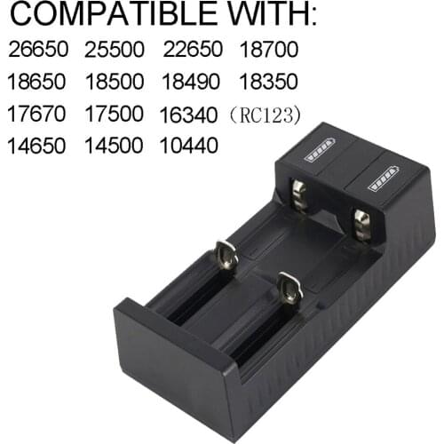 Universal 2 slot Battery USB Charger Smart Chargering 3.7V for 18650 Charger Rechargeable Batteries Li-ion 18650 26650 14500