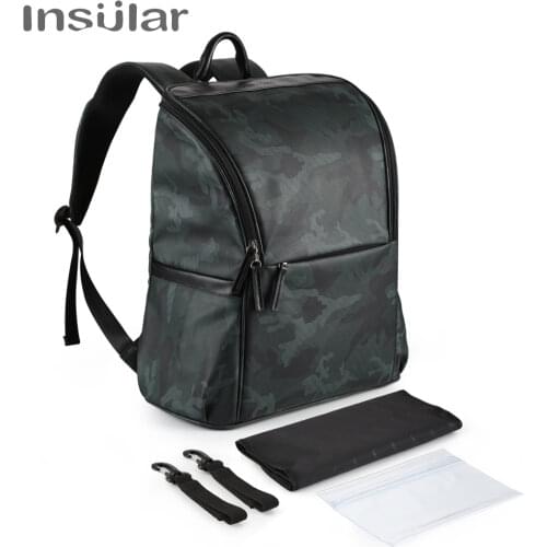 Insular Nappy Backpack Bag Mummy Large Capacity Bag Mom Baby Multi-function Waterproof Outdoor Travel Diaper Bags For Baby Care
