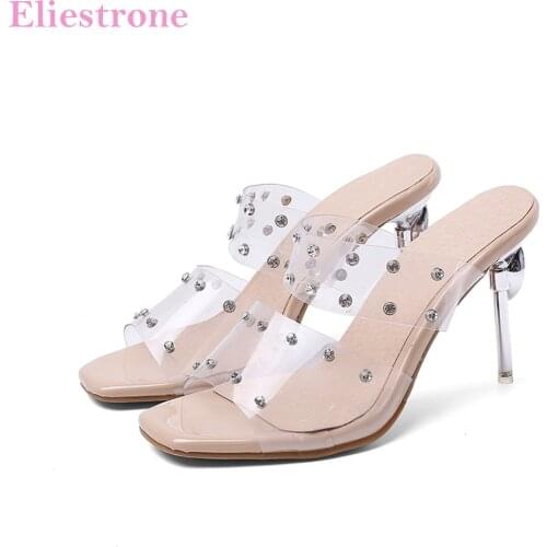 Brand New Glamour Apricot Black Women Sandals Rivet Gladiator High Heels Lady Shoes LK214 Plus Big Small size 12 30 43 48