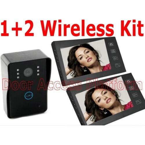 2 LCD Monitor+1 Outdoor Bell Wireless 7"inch Intercom system WIFI Door Video doorbell OutDoor camera Infrared House/Office video