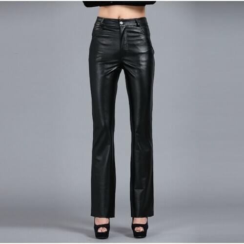 2020 Fashion Women Genuine Leather Sheepskin Trousers Tight Package Hip Casual Pants Leather Suit Pants Singer Costumes