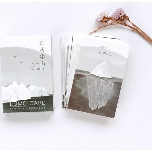 28 sheets/Set Creative Iceberg series Mini Lomo Postcard /Greeting Card/Birthday Letter Envelope Gift Card Message Card