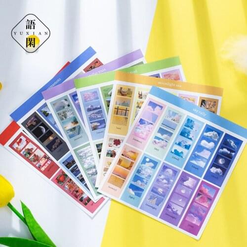 3 Sheets/pack Sky Stickers Scrapbooking Diary Photo Album Decorative Sequin Laser Paper Journal Stickers Diy Flower Stickers