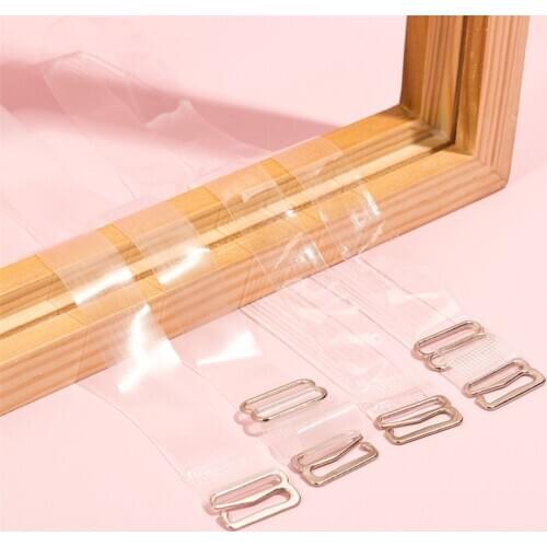 3Pairs=6Pcs Metal Buckle Bra Straps Belt Womens Elastic Transparent Silicone Adjustable Invisible Intimates Women Accessories
