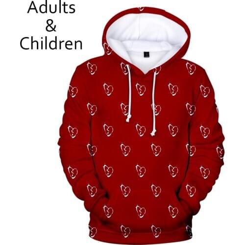 3D Full printed Juice WRLD Hoodies Men Sweatshirts Women Harajuku Kids Pullover Suitable 3D Juice WRLD boys girls Red Hooded