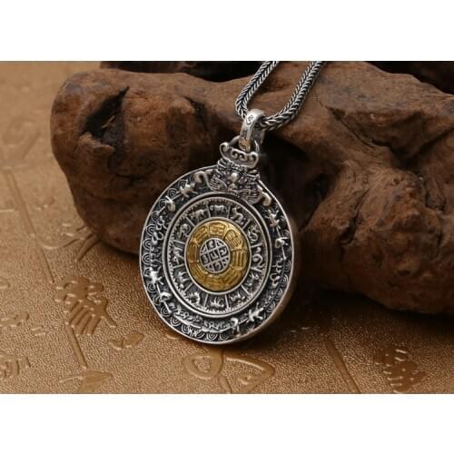 925 Sterling Silver twelve chinese zodiac signs pendant charm for men women jewerly A4633