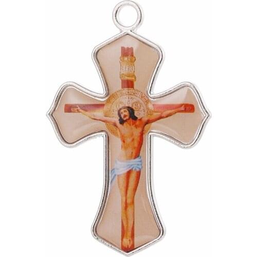 Diy Jewelry Making Accessories Jesus Exorcism Cross Wholesale Christian Supplies Pendants For Necklaces Zinc Alloy Material