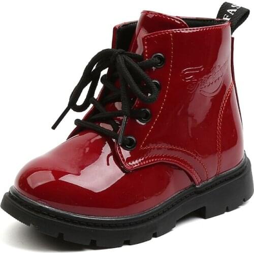 New Autumn Winter Children Leather Boots Girls Boys Shoes Children Martin Boots 1-6 Years Baby Ankle Boots Sport Sneakers