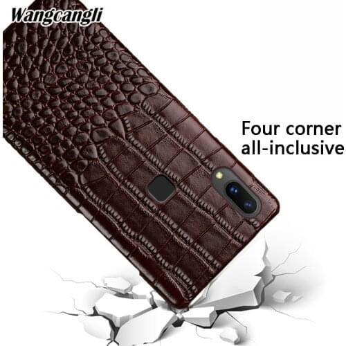 For VIVO V9 crocodile pattern half-pack mobile phone case four-corner all-inclusive mobile phone case for X6 X7 X9 X21 case