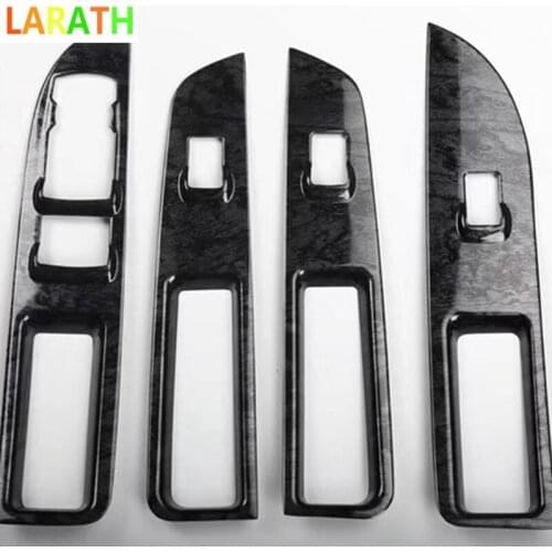 For Ford Explorer 2016 2017 2018 Mahogany color Carbon Fiber Inner Door Armrest Window Switch Buttons Cover Car Accessories 4pcs