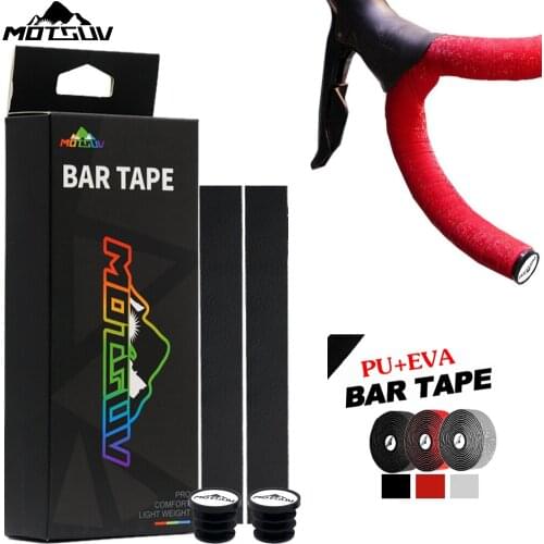 Road Bike Bar Tape Velvet PU Elastic EVA Anti-slip Cycling Bars Grips Tape Bicycle Reflective Handlebar Tape Protection
