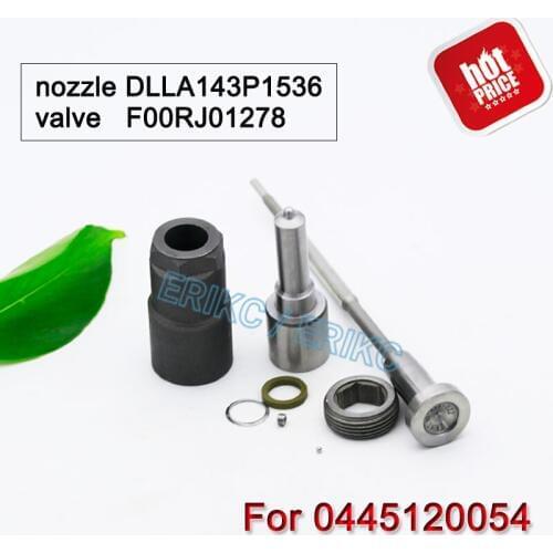 ERIKC 0445120054 Injector Overhaul Kits Spray Nozzle DLLA143P1536 Control Valve F00RJ01278 for Bosch IVECO 2855491 504091504