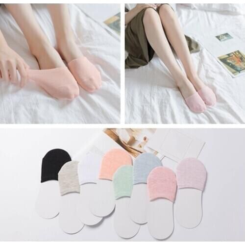 Cotton Half Invisible Socks Summer Autumn Cute Boat Socks Black Gray Color Sweat-Absorbent Low Cut Socks Women Thin Socks
