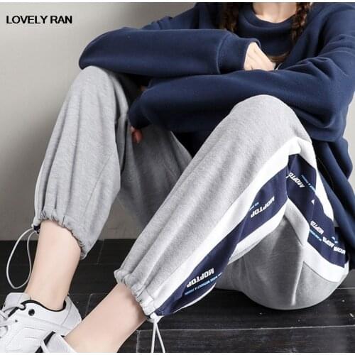 Cotton Print Harem Sweatpants Womens Pants High Waist Draping Legging Sports Pant Female 2021 Summer Girls Causal Trousers