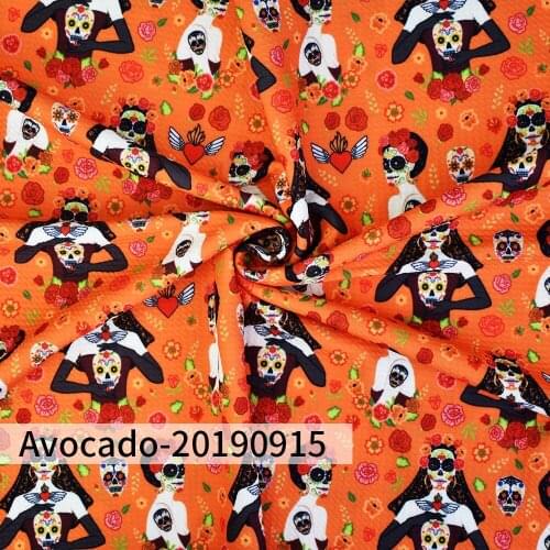 Huangtao Diy 50X150cm Printed Mexico Cute Girl Liverpool Bullet Fabric Fashion Polyester Cotton Fabric For Cloth Bow