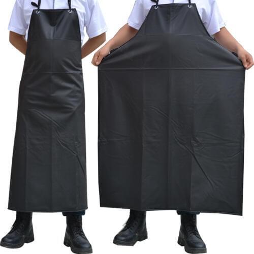 Oil-proof Waterproof Aprons Sleeveless Cooking Men Aprons Kitchen Restaurant Hotel Adult Chef Black PVC Apron Long For Women