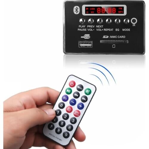 DIY Car Speaker Modification 12V Bluetooth FM Radio MP3 Player Wireless Receiver Stereo Audio Decoder Board USB 3.5mm TF USB AUX