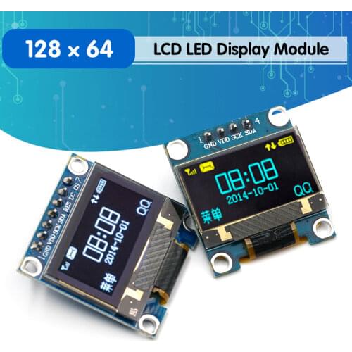 White Blue color 128X64 OLED LCD LED Display Module For Arduino 0.96 I2C IIC Serial new original with Case